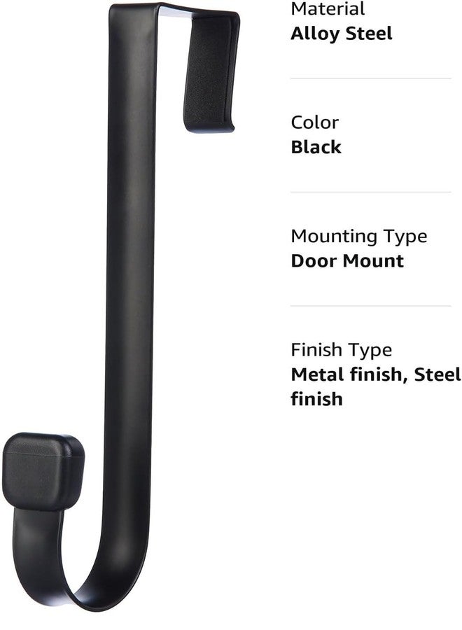 Konquer TimeS Heavy Duty Carbon Steel Over The Door Hook Hanger/No Drilling Required with Rubber Grip - Pack of 2 - Image 3